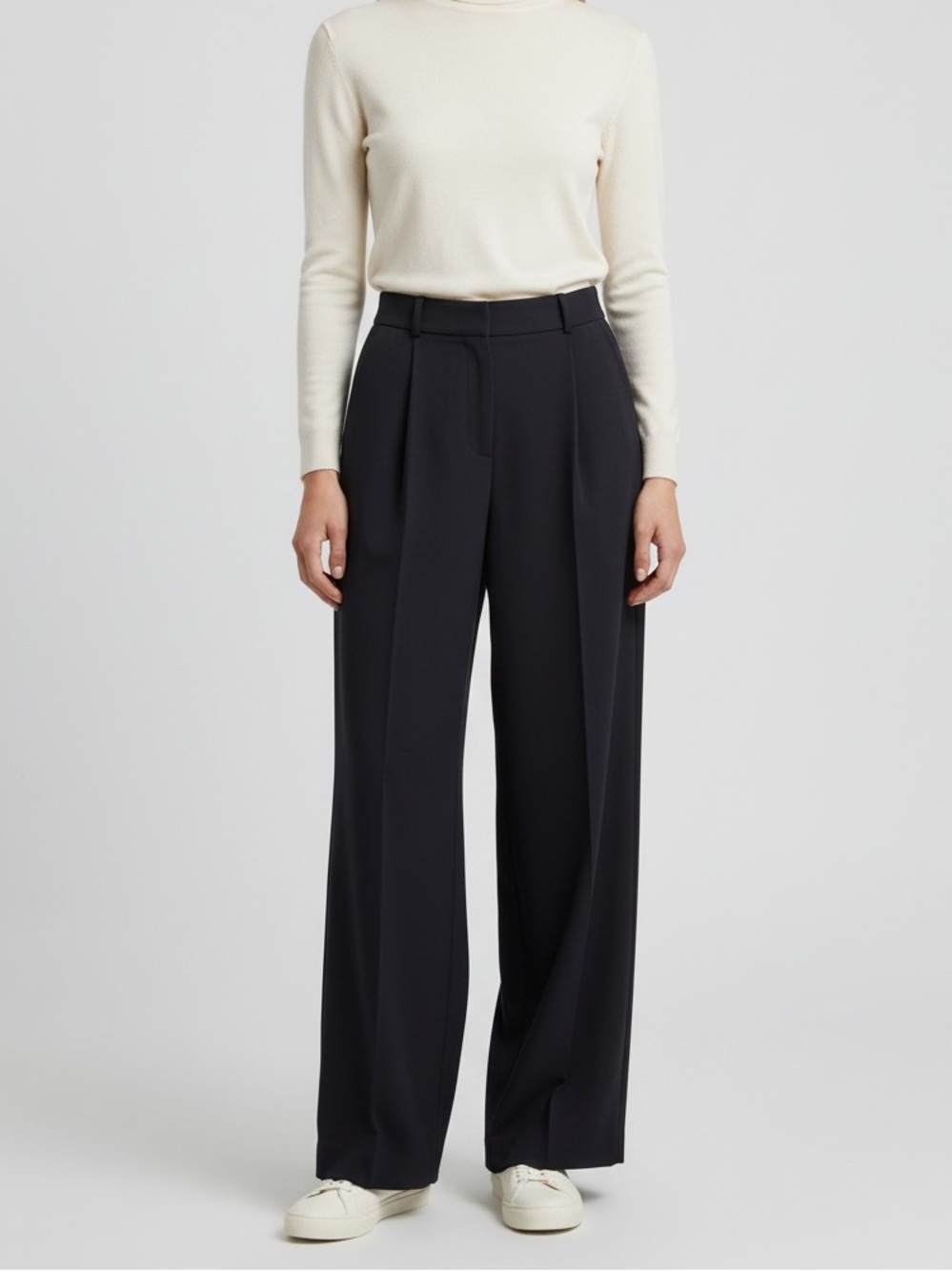 Vince black high rise waist career office business casual trouser pants 2